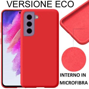 CUSTODIA per SAMSUNG GALAXY S21 FE 5G (SM-G990B) IN GEL TPU SILICONE EFFETTO SOFT TOUCH CON INTERNO IN MICROFIBRA COLORE ROSSO