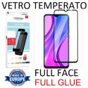 PELLICOLA per XIAOMI REDMI 9 - IN VETRO TEMPERATO FULL FACE 9H - FULL GLUE CON CORNICE NERA MYSCREEN LITE