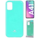 CUSTODIA per SAMSUNG GALAXY A41 (SM-A415) - IN TPU SILICONE COLORE VERDE ACQUA LUCIDO CON GLITTER ALTA QUALITA' MERCURY BLISTER