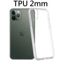 CUSTODIA per APPLE IPHONE 11 PRO (5.8") IN GEL TPU SILICONE 2mm TRASPARENTE CON CORNICE BIANCO OPACO