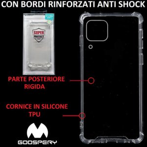 CUSTODIA per HUAWEI P40 LITE, NOVA 6 SE - PARTE POSTERIORE RIGIDA, CORNICE IN SILICONE TRASPARENTE E BORDI RINFORZATI ANTI SHOCK