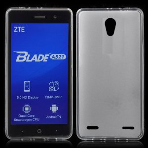 CUSTODIA per ZTE BLADE A521, BLADE A521 DUAL SIM IN GEL TPU SILICONE COLORE BIANCO TRASPARENTE