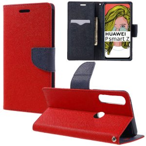 CUSTODIA per HUAWEI P SMART Z - FLIP ORIZZONTALE CON INTERNO IN TPU, STAND E CHIUSURA MAGNETICA COLORE ROSSO