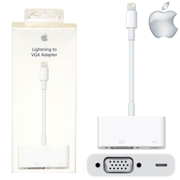 CAVO ADATTATORE VGA ORIGINALE MD825ZM/A per IPHONE XS, IPHONE XR - ALTA DEFINIZIONE FINO A 1080p BIANCO