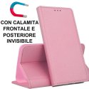 CUSTODIA per APPLE IPHONE X, IPHONE XS (5.8") - FLIP ORIZZONTALE con CHIUSURA MAGNETICA INVISIBILE, STAND ED INTERNO IN TPU ROSA