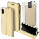 CUSTODIA per APPLE IPHONE X, IPHONE XS (5.8") - FLIP ORIZZONTALE SIMILPELLE CON CHIUSURA MAGNETICA E INTERNO IN TPU ORO