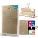 CUSTODIA per APPLE IPHONE X, IPHONE XS (5.8") - FLIP ORIZZONTALE SIMILPELLE CON INTERNO IN TPU E STAND ORO BRAVO MERCURY BLISTER