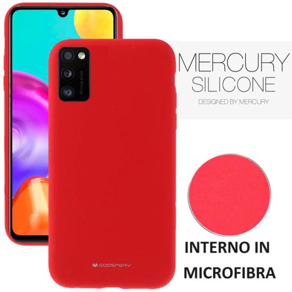 CUSTODIA per SAMSUNG GALAXY A41 (SM-A415) - IN SILICONE CON INTERNO IN MICROFIBRA COLORE ROSSO ALTA QUALITA' MERCURY