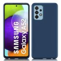 CUSTODIA per SAMSUNG GALAXY A52 4G, A52 5G, A52S 5G IN GEL TPU SILICONE SLIM COLORE BLU SATINATO