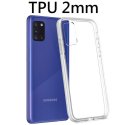 CUSTODIA per SAMSUNG GALAXY A31 (SM-A315) IN GEL TPU SILICONE 2mm TRASPARENTE CON CORNICE BIANCO OPACO