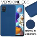 CUSTODIA per SAMSUNG GALAXY A21s (SM-A217) - IN SILICONE EFFETTO SOFT TOUCH ED INTERNO IN MICROFIBRA BLU