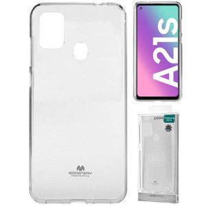 CUSTODIA per SAMSUNG GALAXY A21s (SM-A217) IN GEL TPU SILICONE TRASPARENTE ALTA QUALITA' MERCURY BLISTER