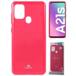 CUSTODIA per SAMSUNG GALAXY A21s (SM-A217) IN GEL TPU SILICONE COLORE FUCSIA LUCIDO ALTA QUALITA' MERCURY BLISTER