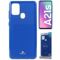 CUSTODIA per SAMSUNG GALAXY A21s (SM-A217) IN GEL TPU SILICONE COLORE BLU LUCIDO ALTA QUALITA' MERCURY BLISTER