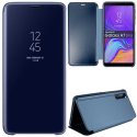 CUSTODIA per SAMSUNG GALAXY A7 2018 (SM-A750) - FLIP ORIZZONTALE CLEAR VIEW STANDING COVER COLORE BLU