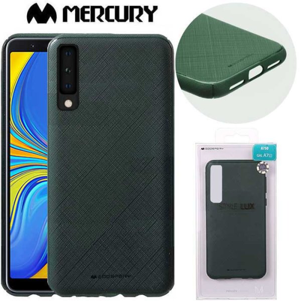 CUSTODIA per SAMSUNG GALAXY A7 2018 (SM-A750) IN GEL TPU SILICONE COLORE VERDE ALTA QUALITA' MERCURY STYLE LUX BLISTER