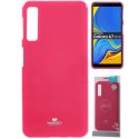 CUSTODIA per SAMSUNG GALAXY A7 2018 (SM-A750) IN GEL TPU SILICONE FUCSIA LUCIDO CON GLITTER ALTA QUALITA' MERCURY BLISTER