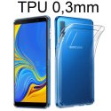 CUSTODIA per SAMSUNG GALAXY A7 2018 (SM-A750) IN GEL TPU SILICONE ULTRA SLIM 0,3mm TRASPARENTE