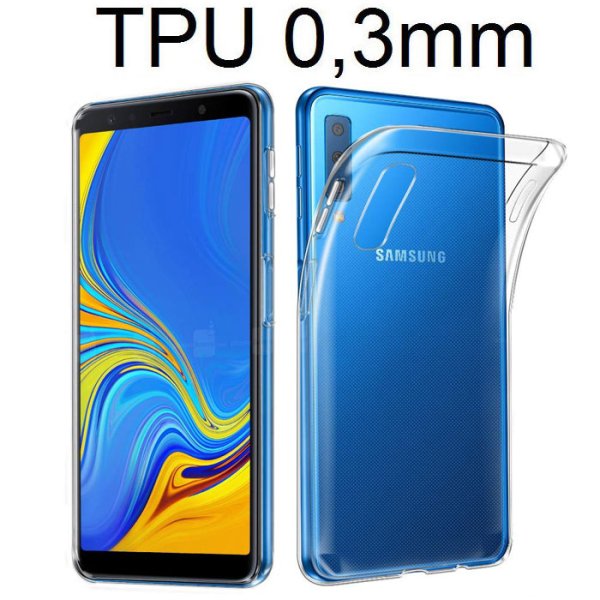 CUSTODIA per SAMSUNG GALAXY A7 2018 (SM-A750) IN GEL TPU SILICONE ULTRA SLIM 0,3mm TRASPARENTE