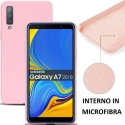 CUSTODIA per SAMSUNG GALAXY A7 2018 (SM-A750) IN SILICONE CON EFFETTO SOFT TOUCH ED INTERNO IN MICROFIBRA COLORE ROSA