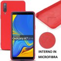 CUSTODIA per SAMSUNG GALAXY A7 2018 (SM-A750) IN SILICONE CON EFFETTO SOFT TOUCH ED INTERNO IN MICROFIBRA COLORE ROSSO