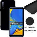 CUSTODIA per SAMSUNG GALAXY A7 2018 (SM-A750) IN SILICONE CON EFFETTO SOFT TOUCH ED INTERNO IN MICROFIBRA COLORE NERO