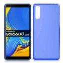 CUSTODIA per SAMSUNG GALAXY A7 2018 (SM-A750) IN GEL TPU SILICONE COLORE BLU TRASPARENTE