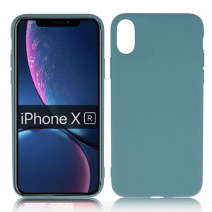 CUSTODIA per APPLE IPHONE XR (6.1") IN GEL TPU SILICONE SLIM COLORE PETROLIO SATINATO