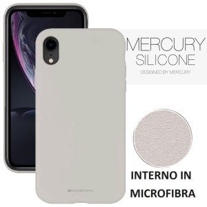 CUSTODIA per APPLE IPHONE XR (6.1") IN SILICONE SOFT TOUCH CON INTERNO IN MICROFIBRA COLORE GRIGIO ALTA QUALITA' MERCURY