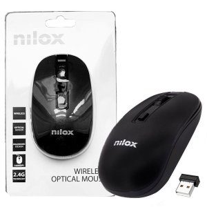 MOUSE WIRELESS 2.4G RISOLUZIONE REGOLABILE 800/1200/1600 DPI CON 4 TASTI E ROTELLINA SCROLL - COLORE NERO NXMOWI2001 NILOX