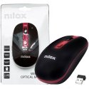 MOUSE WIRELESS 2.4G RISOLUZIONE REGOLABILE 800/1200/1600 DPI CON 4 TASTI E ROTELLINA SCROLL - COLORE NERO E ROSSO NXMOWI2001