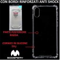 CUSTODIA per APPLE IPHONE XR (6.1") CON PARTE POSTERIORE RIGIDA, CORNICE IN SILICONE TRASPARENTE E BORDI RINFORZATI ANTI SHOCK