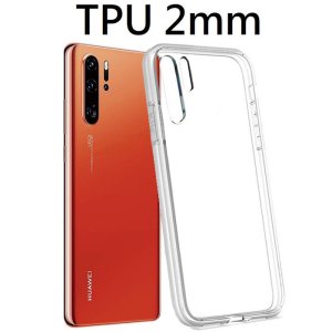 CUSTODIA per HUAWEI P30 PRO, P30 PRO NEW EDITION - IN GEL TPU SILICONE 2mm TRASPARENTE CON CORNICE BIANCO OPACO