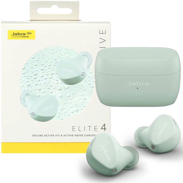 AURICOLARI BLUETOOTH 5.0 JABRA ELITE 4 ACTIVE - CON CANCELLAZIONE ATTIVA DEL RUMORE (ANC) COLORE MENTA