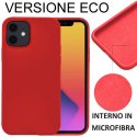 CUSTODIA per APPLE IPHONE 12 MINI (5.4") IN SILICONE CON EFFETTO SOFT TOUCH ED INTERNO IN MICROFIBRA COLORE ROSSO