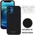 CUSTODIA per APPLE IPHONE 12 MINI (5.4") IN SILICONE CON INTERNO IN MICROFIBRA COLORE NERO ALTA QUALITA' MERCURY