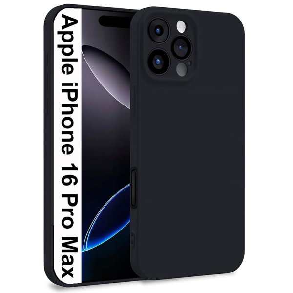 CUSTODIA per APPLE IPHONE 16 PRO MAX (6.9") IN GEL TPU SILICONE SLIM COLORE NERO SATINATO