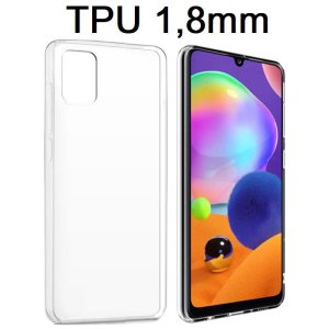 CUSTODIA per SAMSUNG GALAXY A31 (SM-A315) IN GEL TPU SILICONE 1,8mm TRASPARENTE