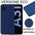 CUSTODIA per SAMSUNG GALAXY A31 (SM-A315) - IN SILICONE EFFETTO SOFT TOUCH ED INTERNO IN MICROFIBRA COLORE BLU