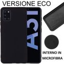 CUSTODIA per SAMSUNG GALAXY A31 (SM-A315) - IN SILICONE EFFETTO SOFT TOUCH ED INTERNO IN MICROFIBRA COLORE NERO