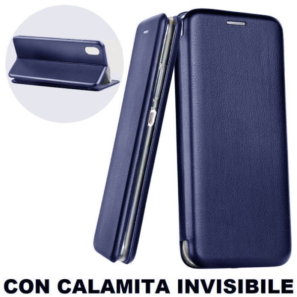 CUSTODIA per APPLE IPHONE XR (6.1") - FLIP ORIZZONTALE SIMILPELLE CON CHIUSURA MAGNETICA INVISIBILE E INTERNO IN TPU BLU