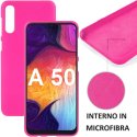 CUSTODIA per SAMSUNG GALAXY A50 (SM-A505), A30s (SM-A307), A50s (SM-A507) IN SILICONE SOFT TOUCH E INTERNO IN MICROFIBRA FUCSIA