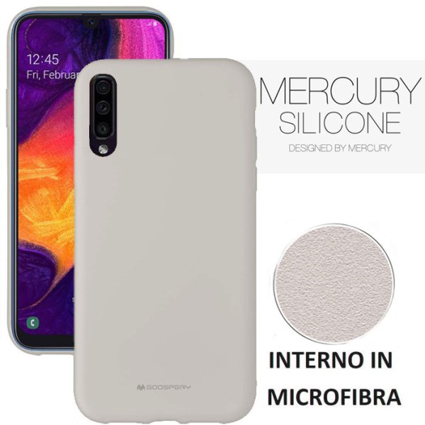 CUSTODIA per SAMSUNG GALAXY A50, A30s, A50s- IN SILICONE INTERNO IN MICROFIBRA GRIGIO ALTA QUALITA' MERCURY