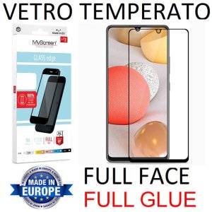 PELLICOLA per SAMSUNG GALAXY A42 5G (SM-A426B) - VETRO TEMPERATO FULL FACE 9H - FULL GLUE 0,33mm CON CORNICE NERA MYSCREEN LITE