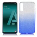 CUSTODIA per SAMSUNG GALAXY A50 (SM-A505), A30s (SM-A307), A50s (SM-A507) IN GEL TPU SILICONE COLORE BLU SFUMATO CON BRILLANTINI