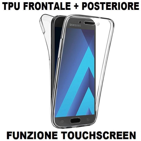 CUSTODIA per SAMSUNG SM-A520 GALAXY A5 (2017) IN GEL TPU SILICONE FRONTALE + POSTERIORE ULTRA SLIM 0,3mm TRASPARENTE