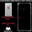 CUSTODIA per HUAWEI P20 LITE - PARTE POSTERIORE RIGIDA, CORNICE IN SILICONE TRASPARENTE E BORDI RINFORZATI ANTI SHOCK