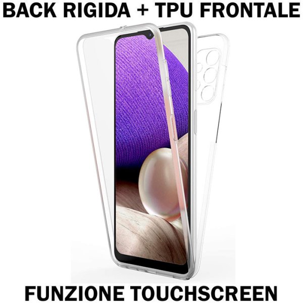 CUSTODIA per SAMSUNG GALAXY A32 5G (A326B) PARTE POSTERIORE RIGIDA + PARTE FRONTALE IN TPU SILICONE TRASPARENTE - ATTENZIONE..