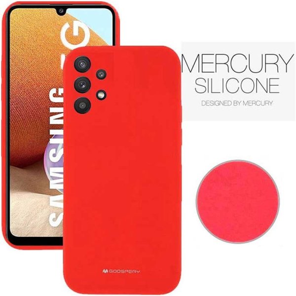 CUSTODIA per SAMSUNG GALAXY A32 4G (A325F) - SILICONE CON INTERNO IN MICROFIBRA COLORE ROSSO ALTA QUALITA' MERCURY