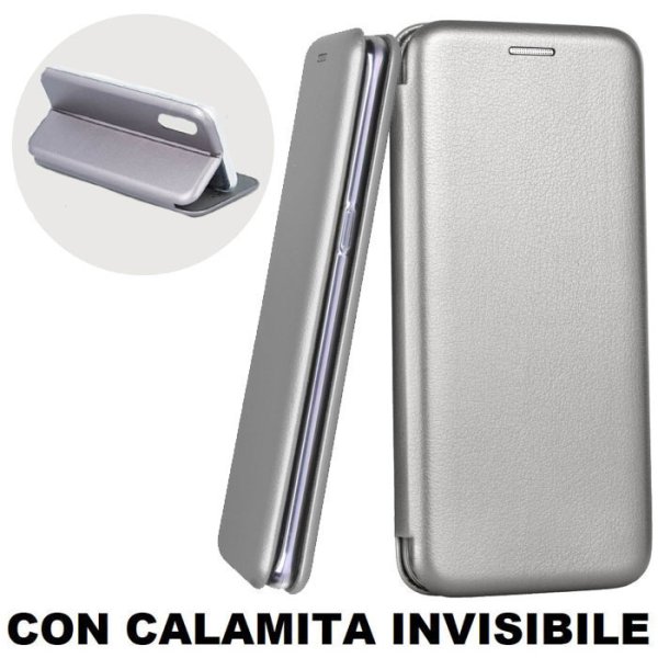 CUSTODIA per SAMSUNG GALAXY A70 (SM-A705), A70s (SM-A707) - FLIP ORIZZONTALE SIMILPELLE CON CHIUSURA MAGNETICA INVISIBILE GRIGIO